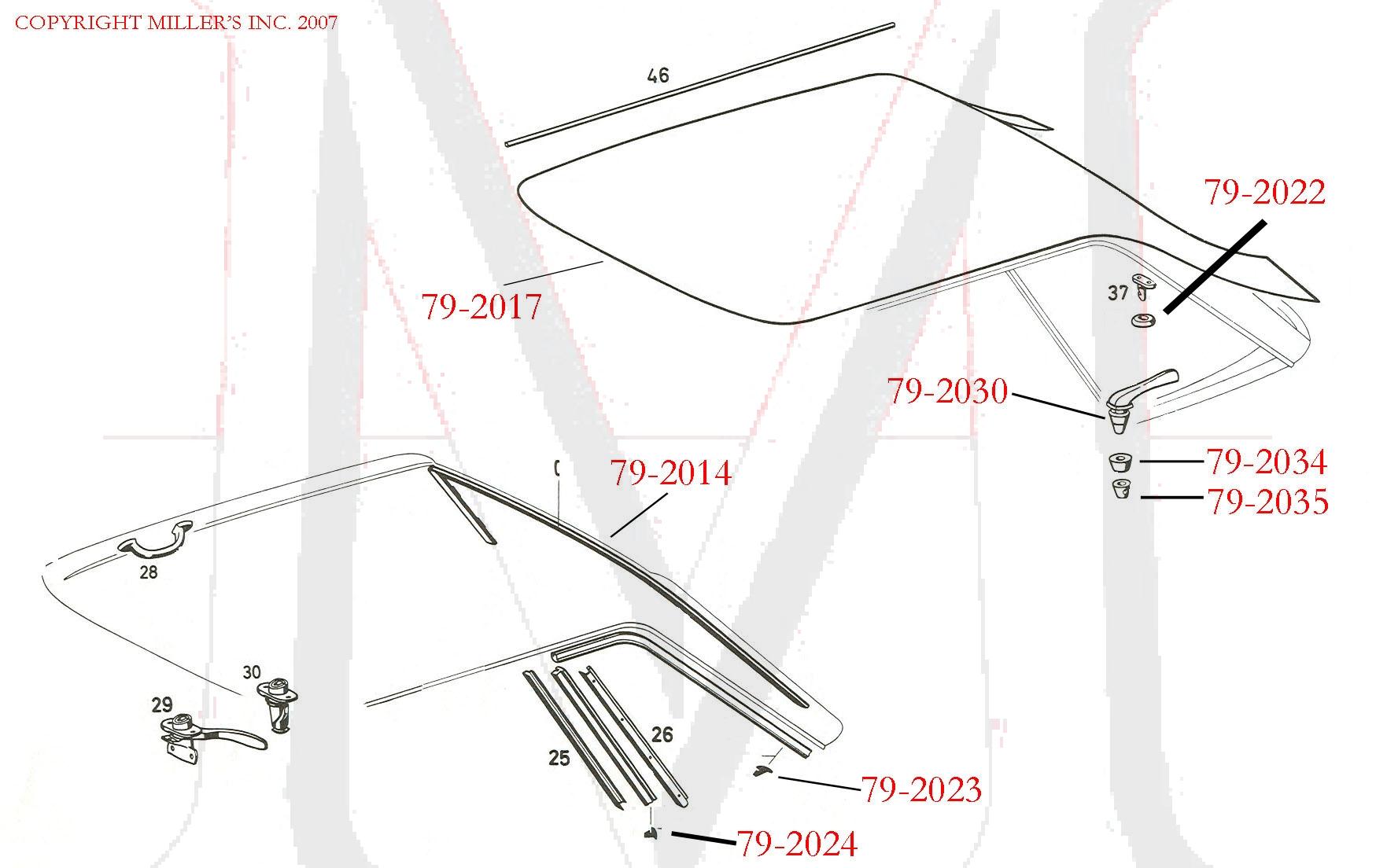 HARDTOP LATCH BUSHING UPPER