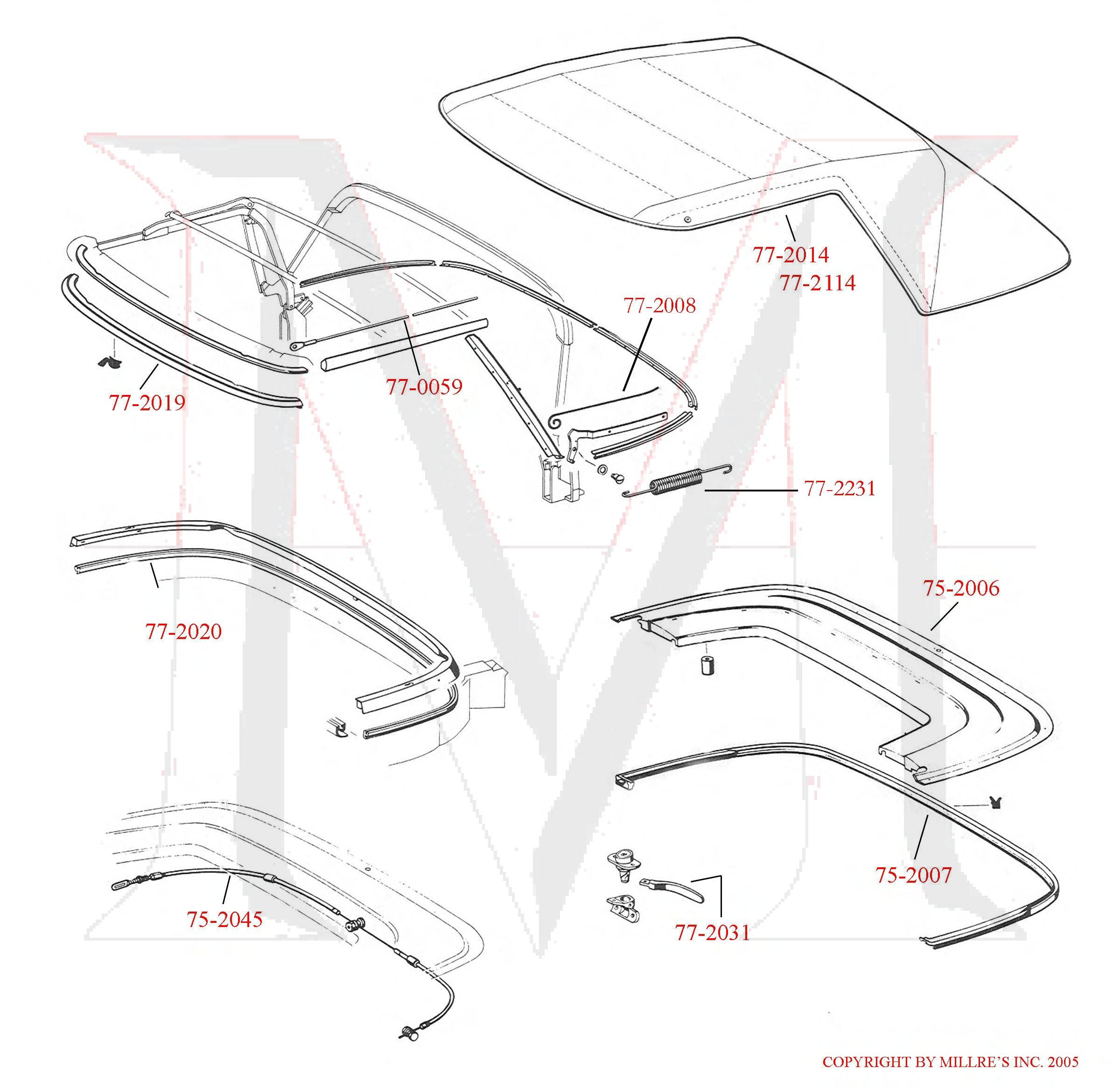 230SL 250SL 280SL STAYFAST CANVAS  CONVERTIBLE TOP